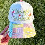 I’ve Got Sunshine Patchwork Snapback Hat - The Pink Pineapple 850