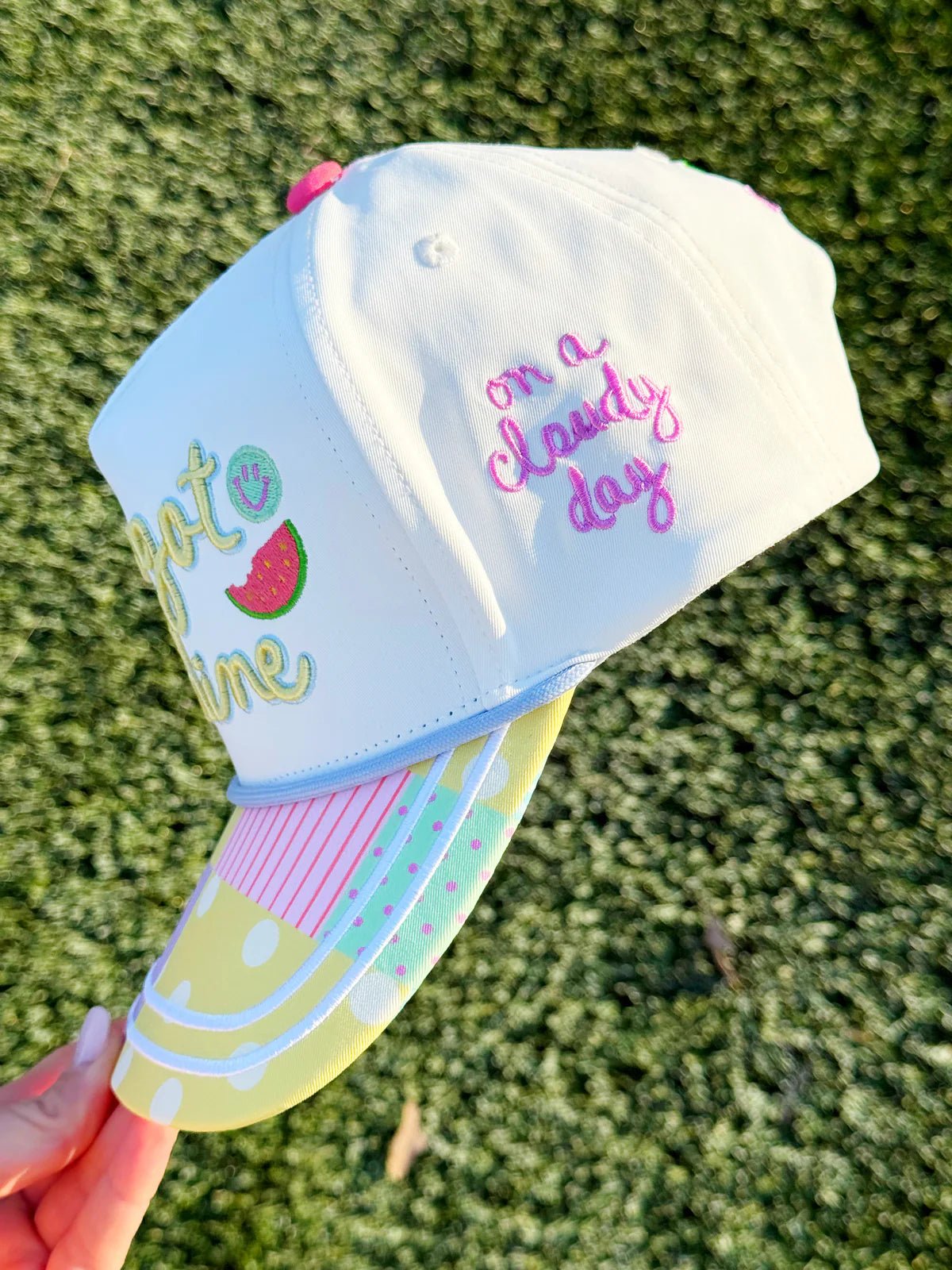 I’ve Got Sunshine Patchwork Snapback Hat - The Pink Pineapple 850