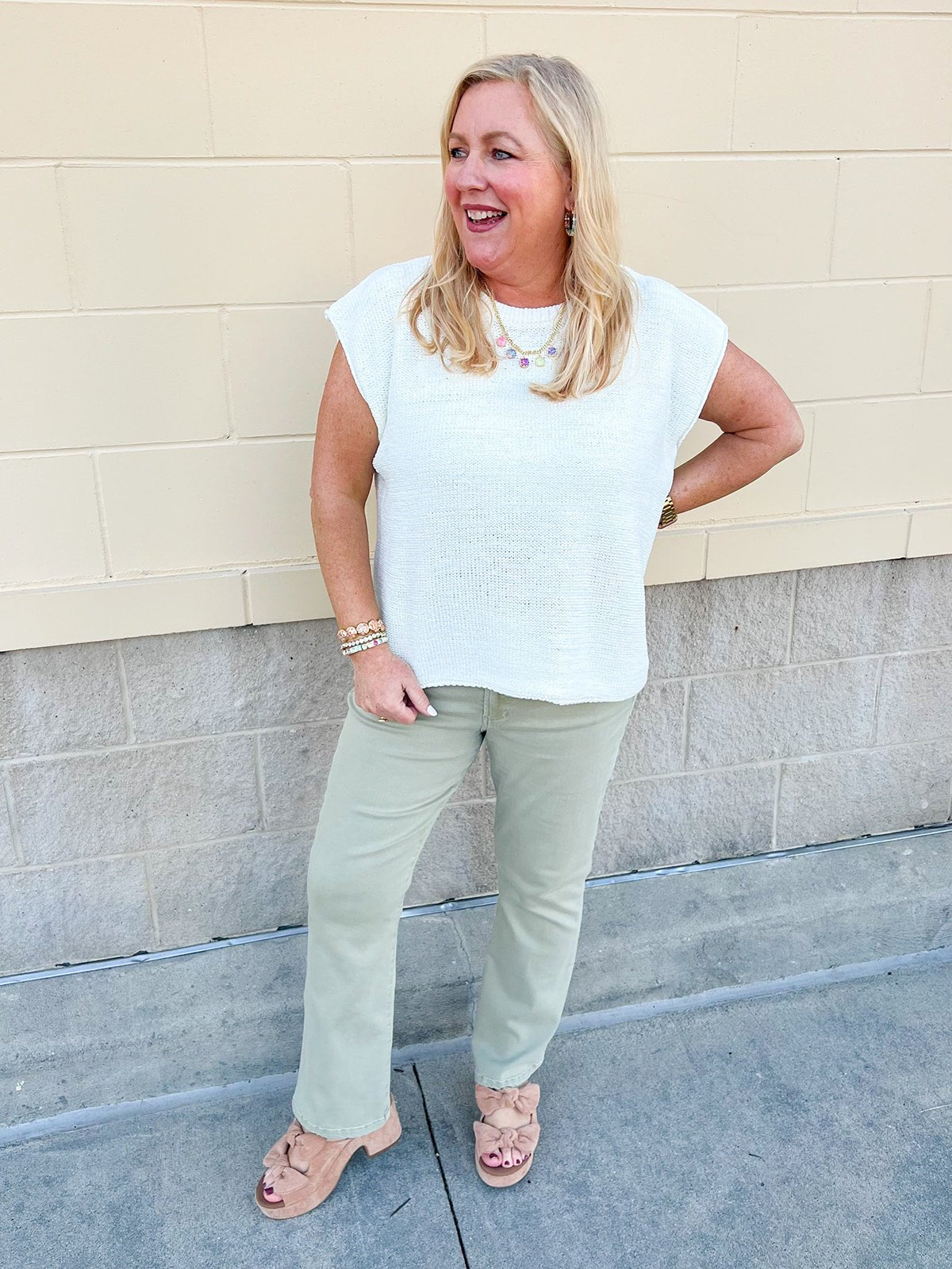 Ivory Drift Knit Sweater - The Pink Pineapple 850