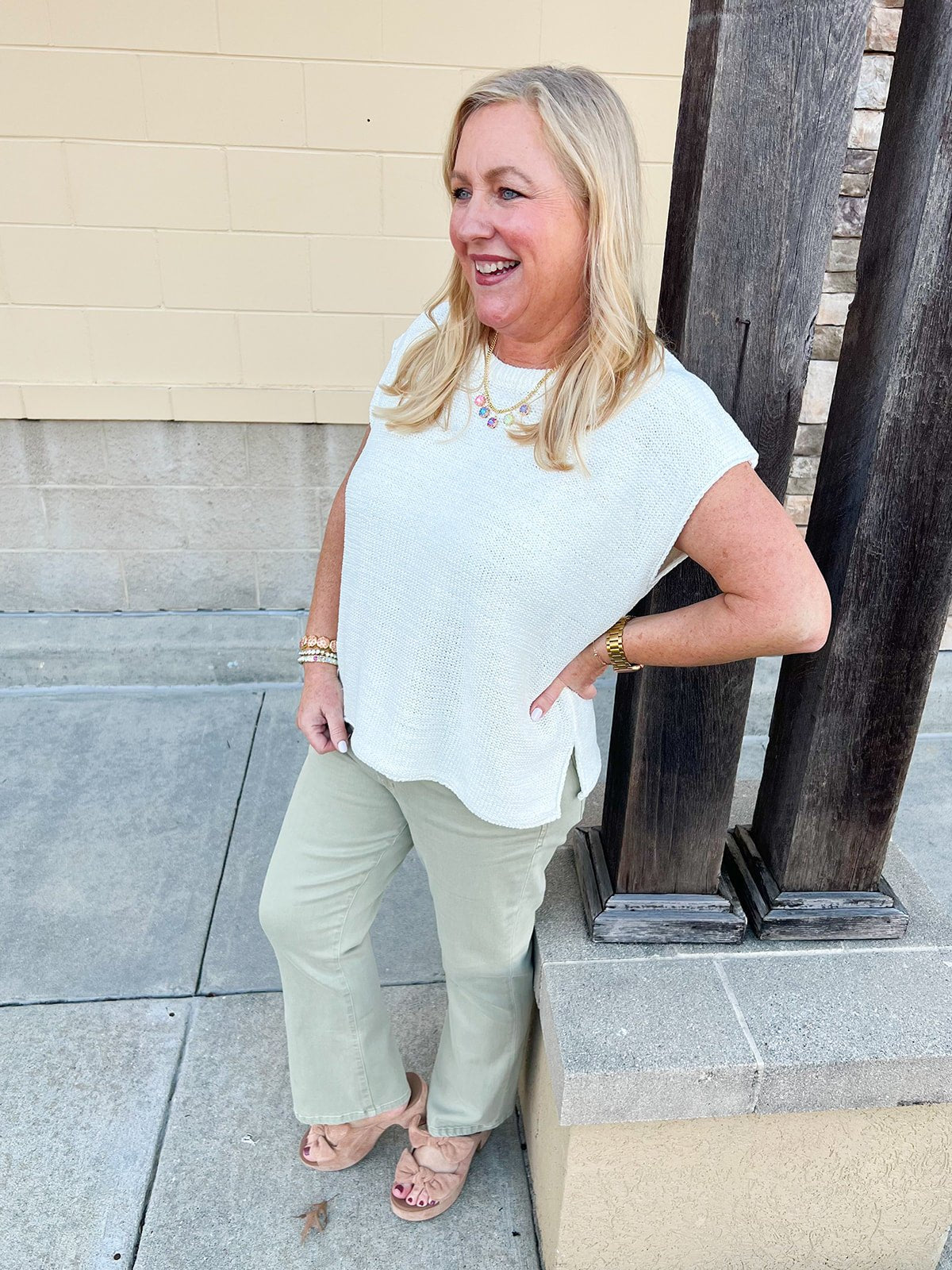 Ivory Drift Knit Sweater - The Pink Pineapple 850