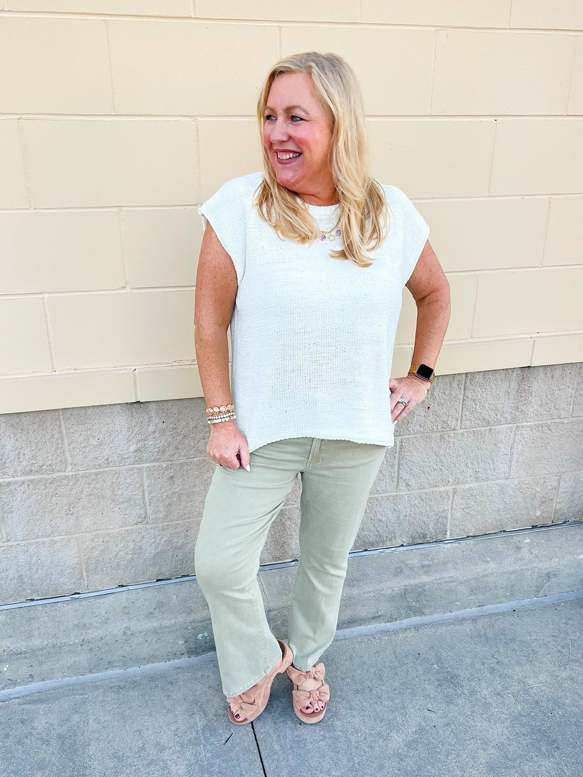 Ivory Drift Knit Sweater - The Pink Pineapple 850