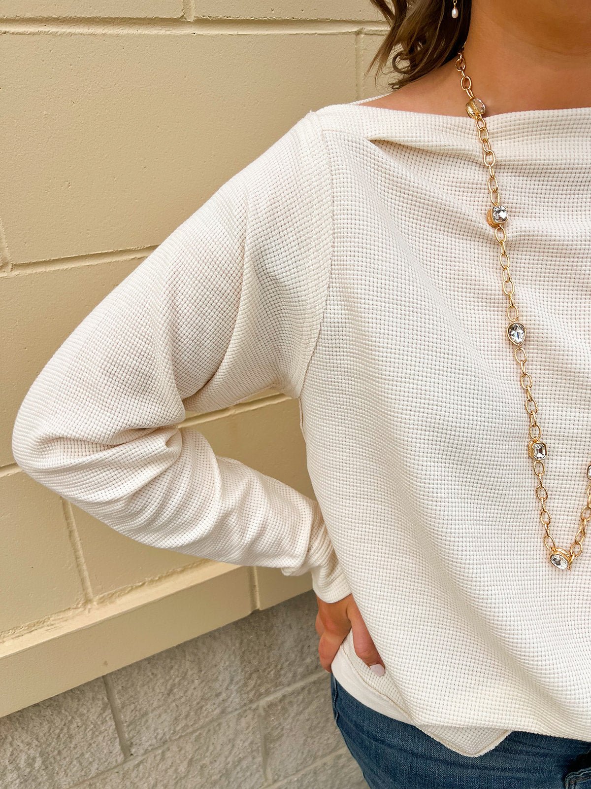 Ivory Ease Knit Top - The Pink Pineapple 850