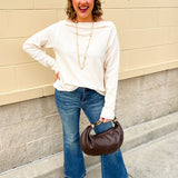 Ivory Ease Knit Top - The Pink Pineapple 850