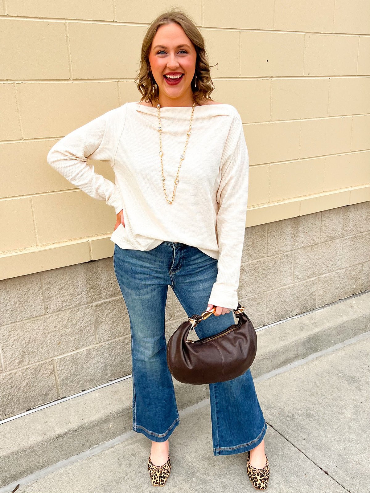 Ivory Ease Knit Top - The Pink Pineapple 850