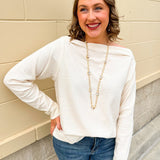 Ivory Ease Knit Top - The Pink Pineapple 850