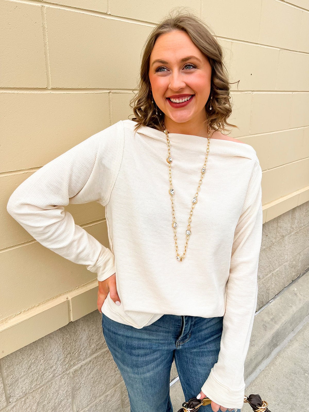 Ivory Ease Knit Top - The Pink Pineapple 850