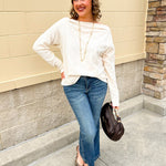 Ivory Ease Knit Top - The Pink Pineapple 850
