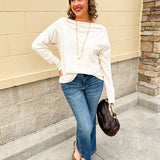 Ivory Ease Knit Top - The Pink Pineapple 850