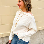 Ivory Ease Knit Top - The Pink Pineapple 850
