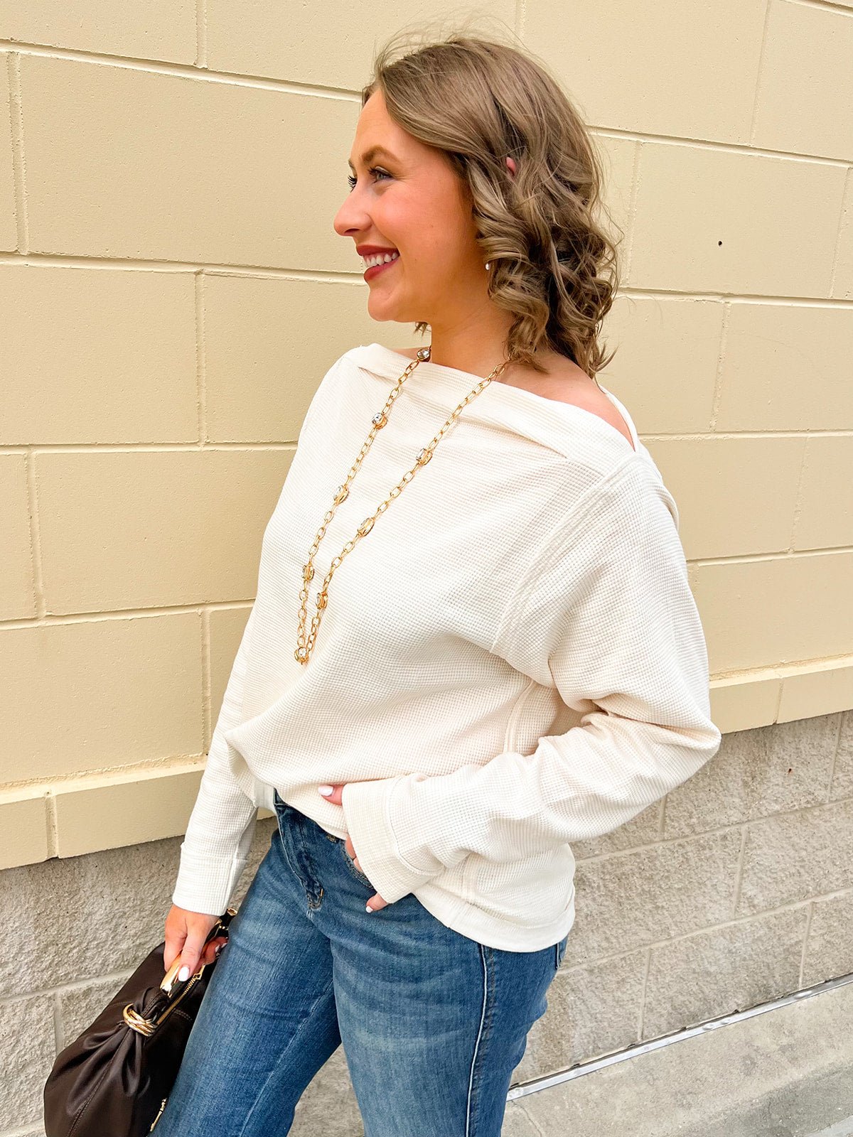 Ivory Ease Knit Top - The Pink Pineapple 850