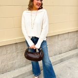 Ivory Ease Knit Top - The Pink Pineapple 850