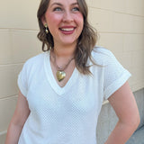 Ivory Hour Sweater Top - The Pink Pineapple 850