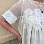 Ivory Lace Muse Blouse - The Pink Pineapple 850