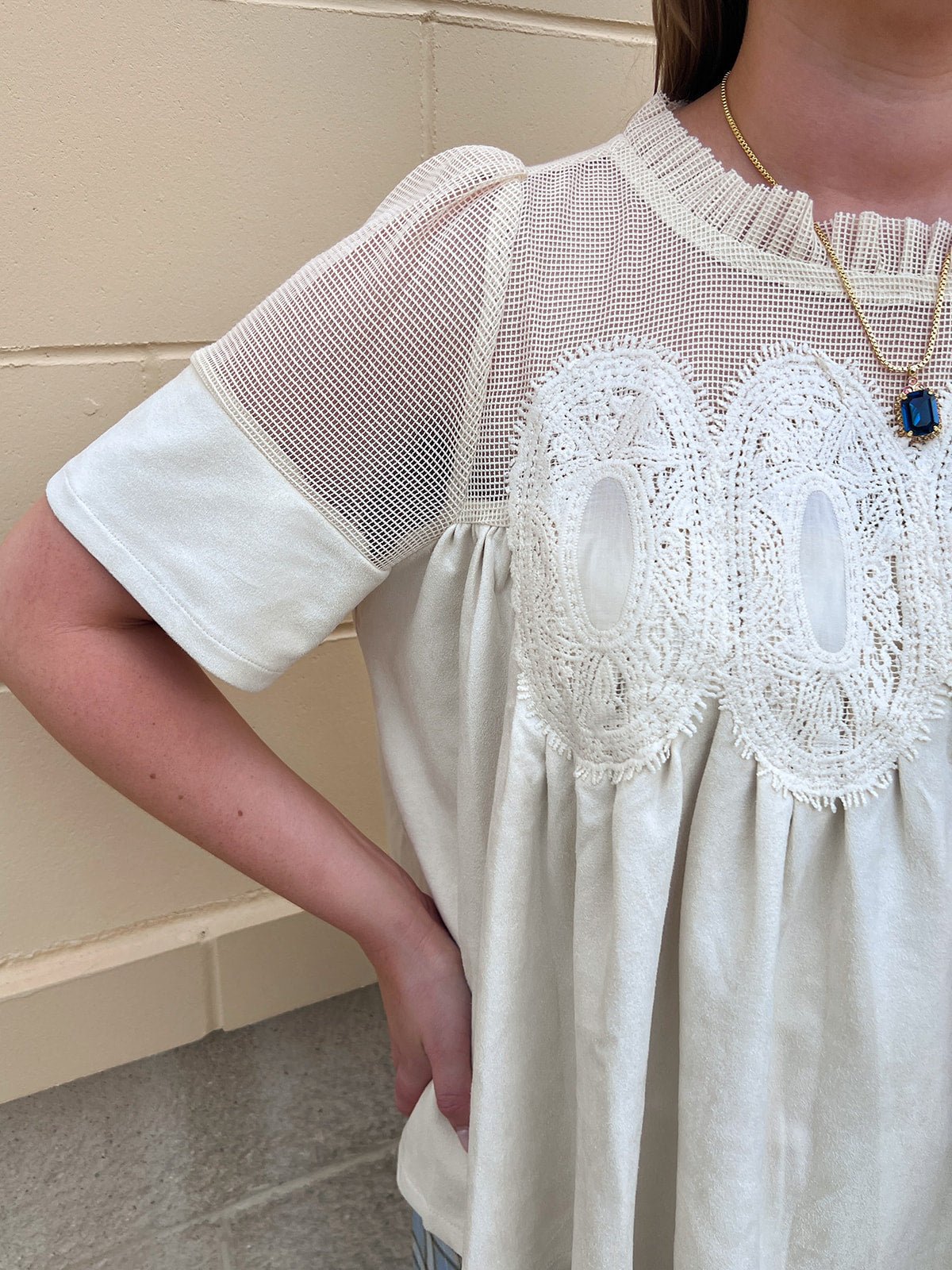 Ivory Lace Muse Blouse - The Pink Pineapple 850