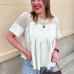 Ivory Lace Muse Blouse - The Pink Pineapple 850