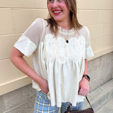 Ivory Lace Muse Blouse - The Pink Pineapple 850