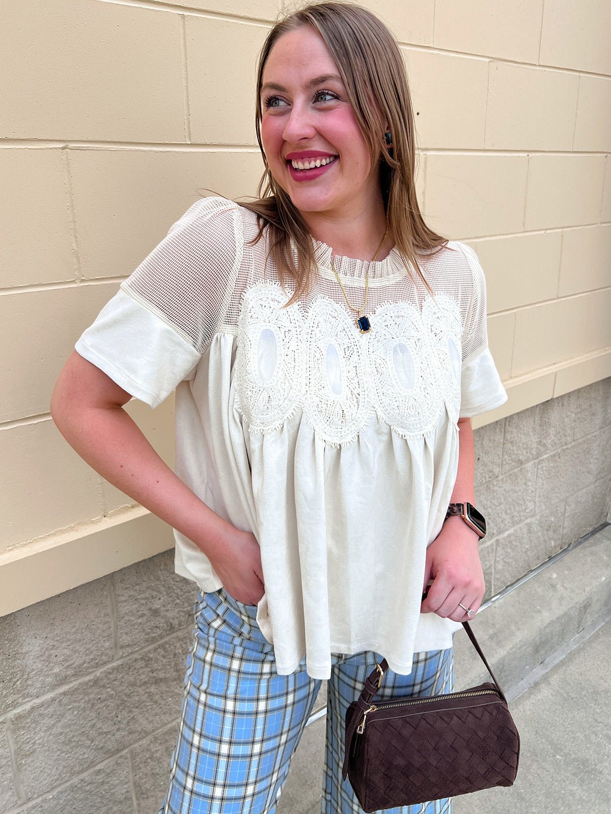 Ivory Lace Muse Blouse - The Pink Pineapple 850