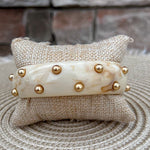 Ivory Marbled Studded Bangle - The Pink Pineapple 850
