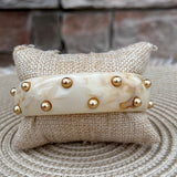 Ivory Marbled Studded Bangle - The Pink Pineapple 850