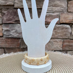 Ivory Marbled Studded Bangle - The Pink Pineapple 850