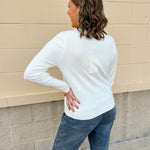 Ivory Poise Button - Cuff Knit Top - The Pink Pineapple 850