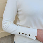 Ivory Poise Button - Cuff Knit Top - The Pink Pineapple 850