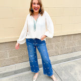 Ivory Whimsy Tie - Neck Blouse - The Pink Pineapple 850