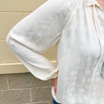 Ivory Whimsy Tie - Neck Blouse - The Pink Pineapple 850