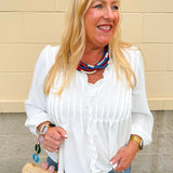 Ivory Whisper Ruffle V - Neck Blouse - The Pink Pineapple 850