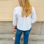 Ivory Whisper Ruffle V - Neck Blouse - The Pink Pineapple 850