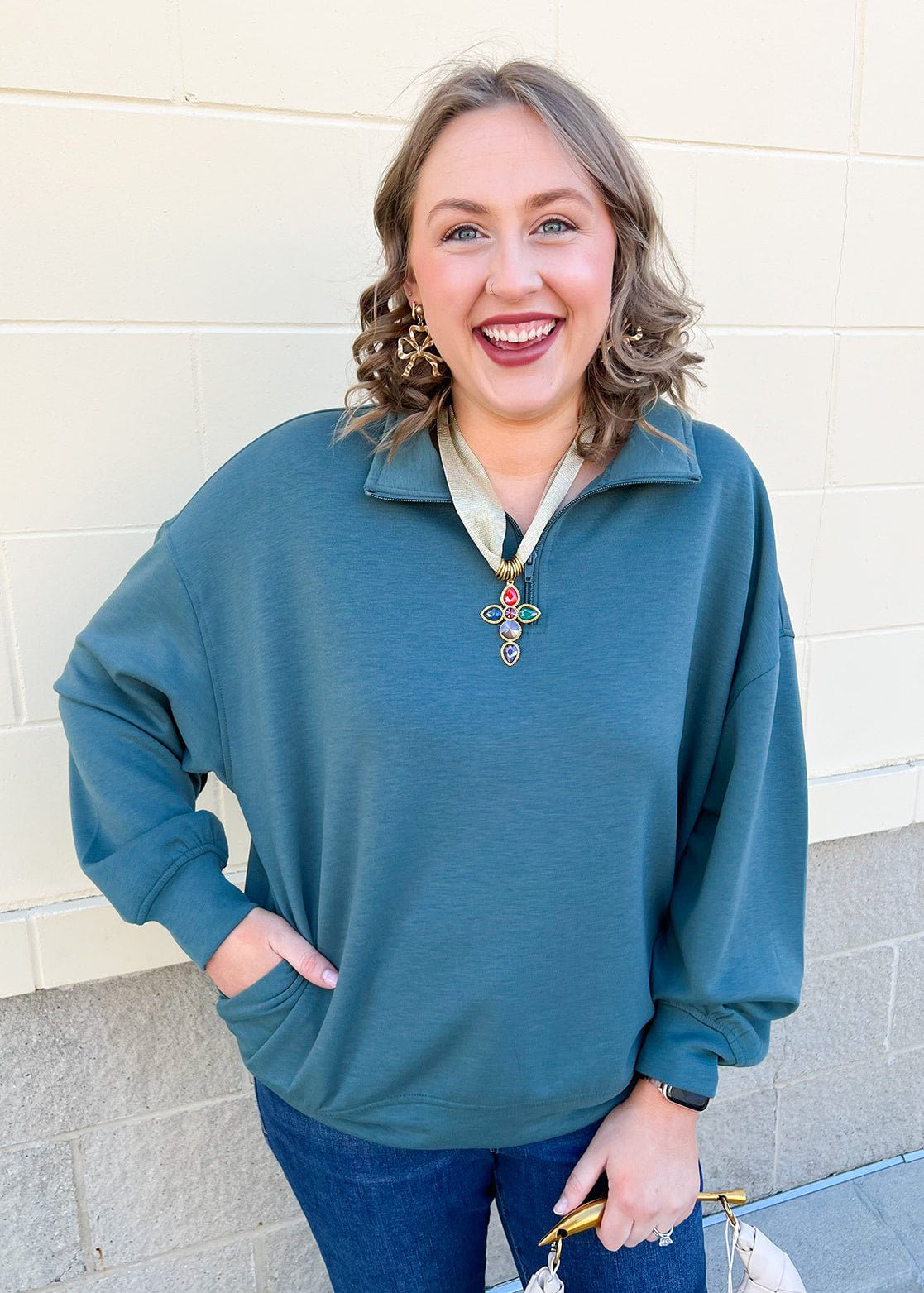 Jade Canyon Half - Zip - The Pink Pineapple 850