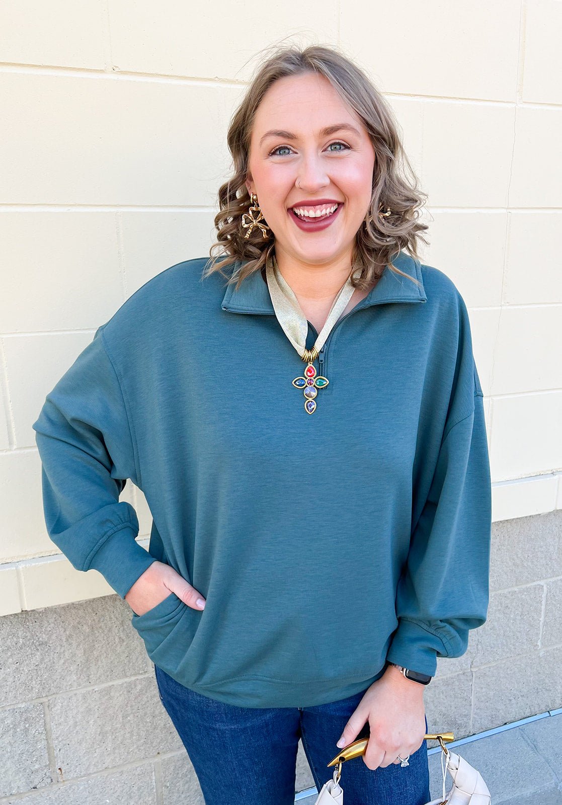 Jade Canyon Half - Zip - The Pink Pineapple 850