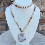 Jenna Natural Stone Necklace in Tan - The Pink Pineapple 850