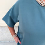 Jewel Blue Ribbed Lounge Set - The Pink Pineapple 850