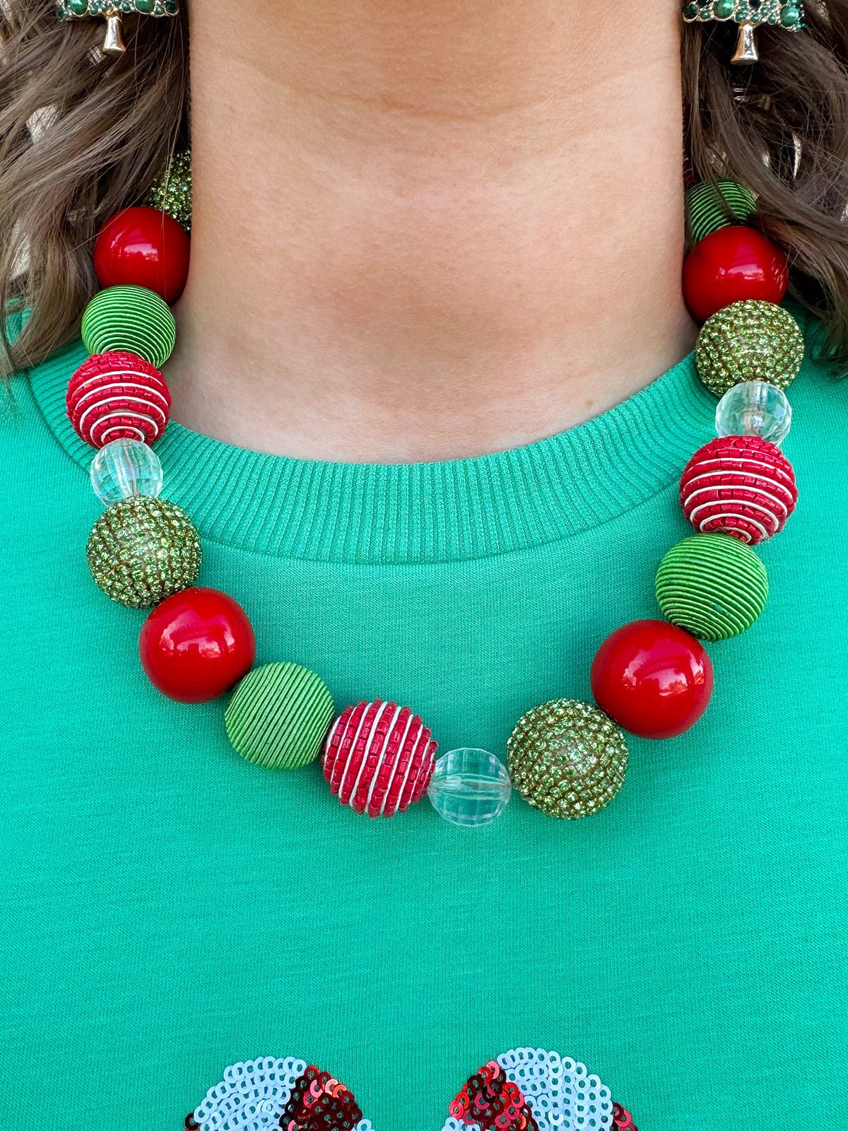 Jingle Bell Holiday Bead Necklace - The Pink Pineapple 850