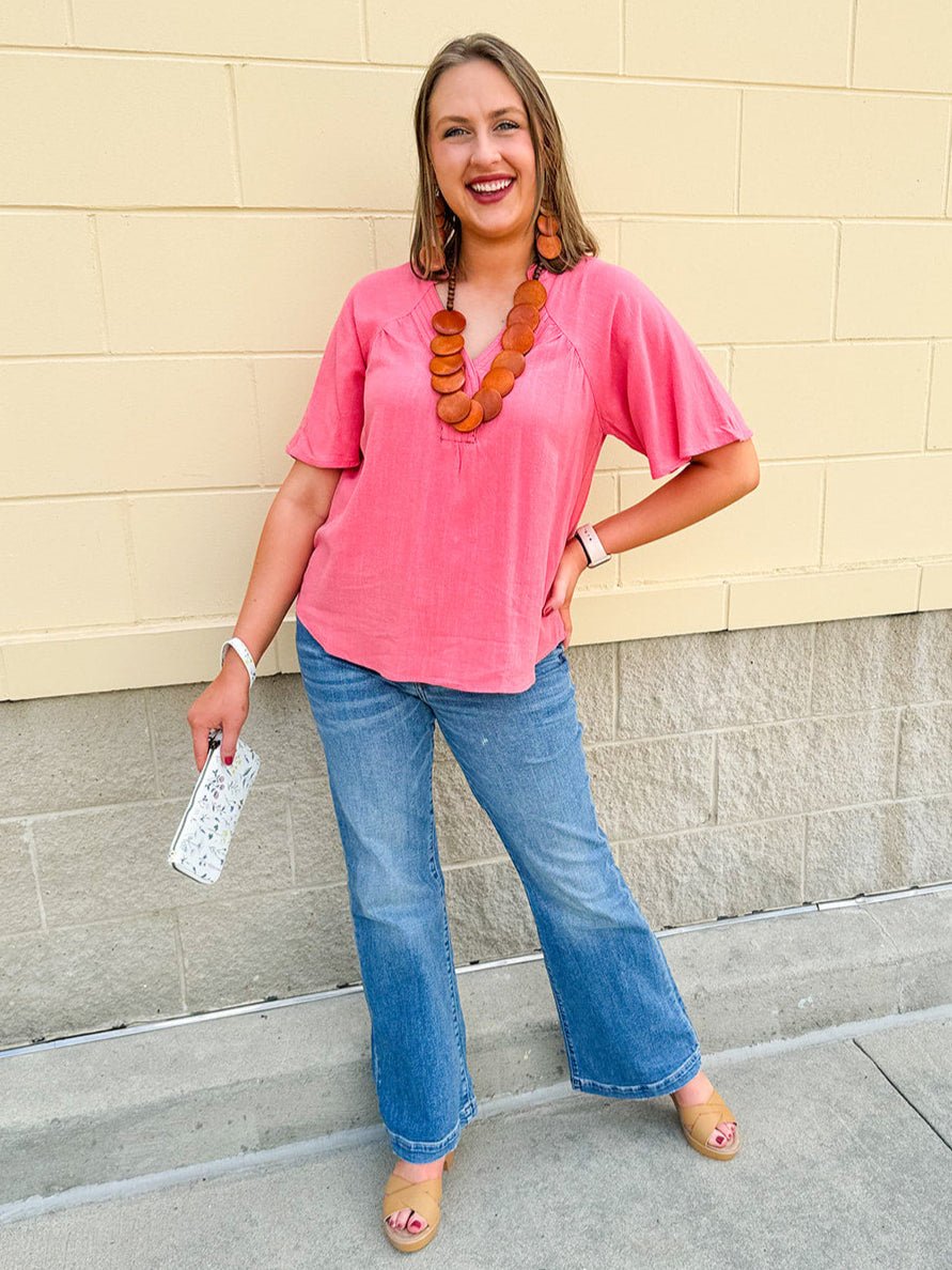 [Joy Susan] Chloe Printed Zip Around Wallet Wristlet - The Pink Pineapple 850