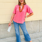 [Joy Susan] Chloe Printed Zip Around Wallet Wristlet - The Pink Pineapple 850