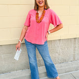 [Joy Susan] Chloe Printed Zip Around Wallet Wristlet - The Pink Pineapple 850