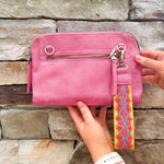 [Joy Susan] Gigi Crossbody in Pink Punch with Embroidered Strap - The Pink Pineapple 850