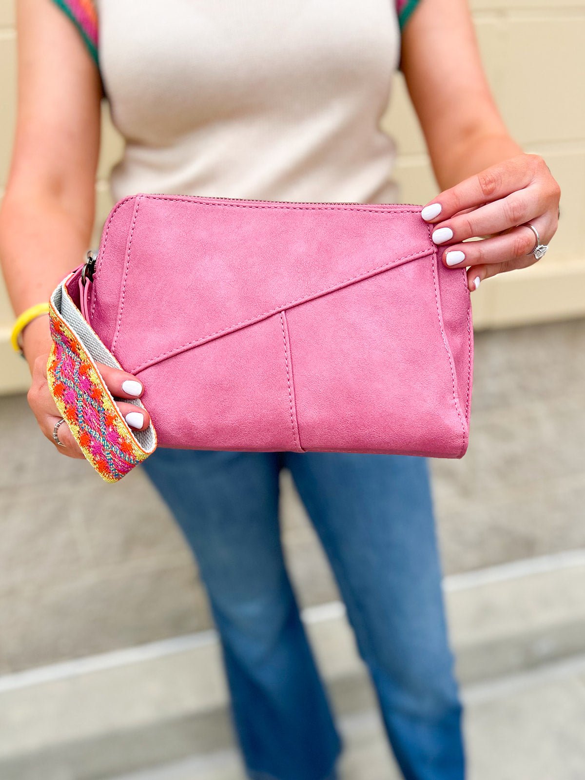 [Joy Susan] Gigi Crossbody in Pink Punch with Embroidered Strap - The Pink Pineapple 850