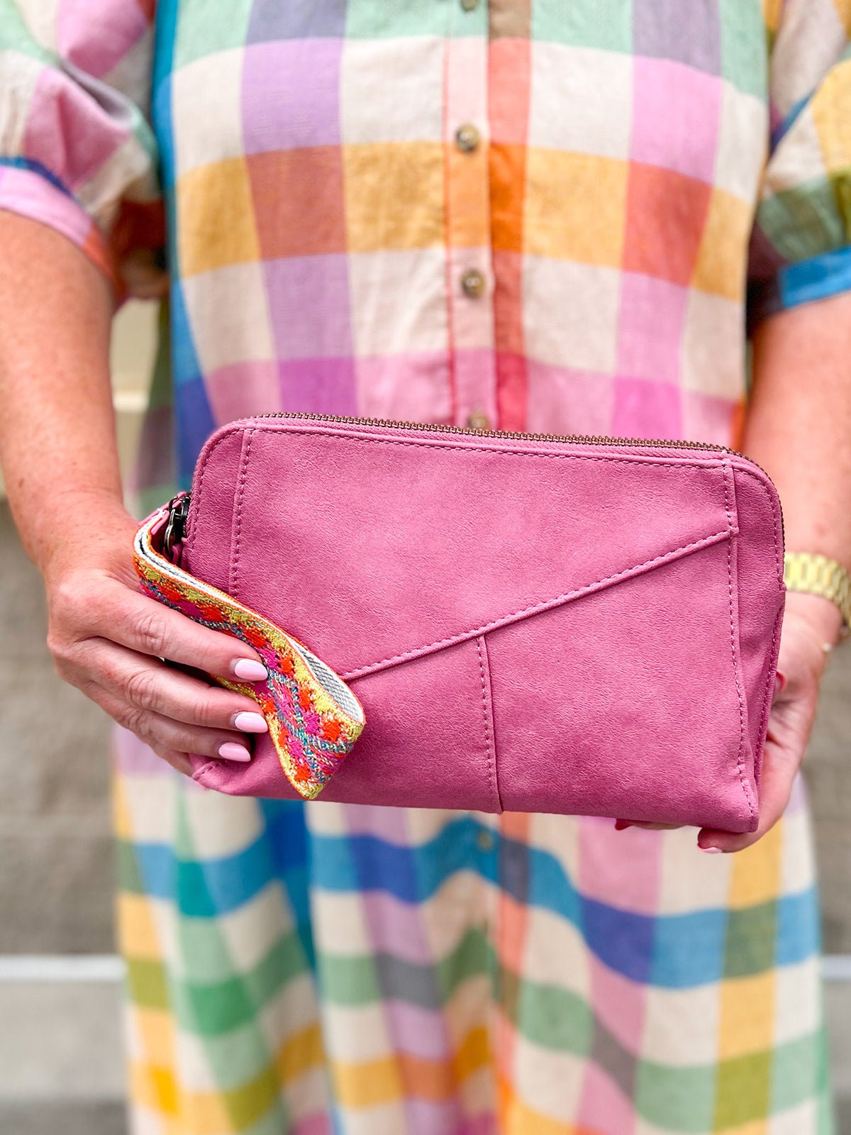 [Joy Susan] Gigi Crossbody in Pink Punch with Embroidered Strap - The Pink Pineapple 850