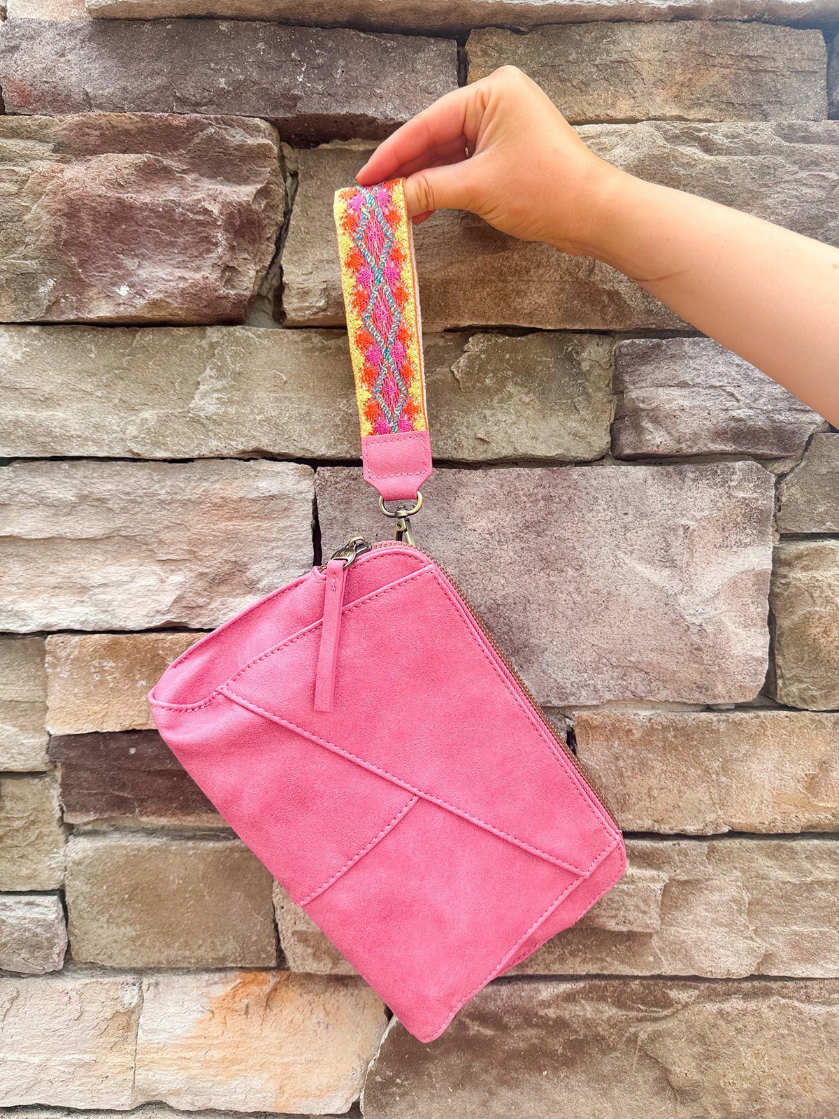 [Joy Susan] Gigi Crossbody in Pink Punch with Embroidered Strap - The Pink Pineapple 850