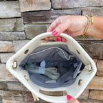 [Joy Susan] Rio Faux Cane Cutout Handle Tote Bag - The Pink Pineapple 850