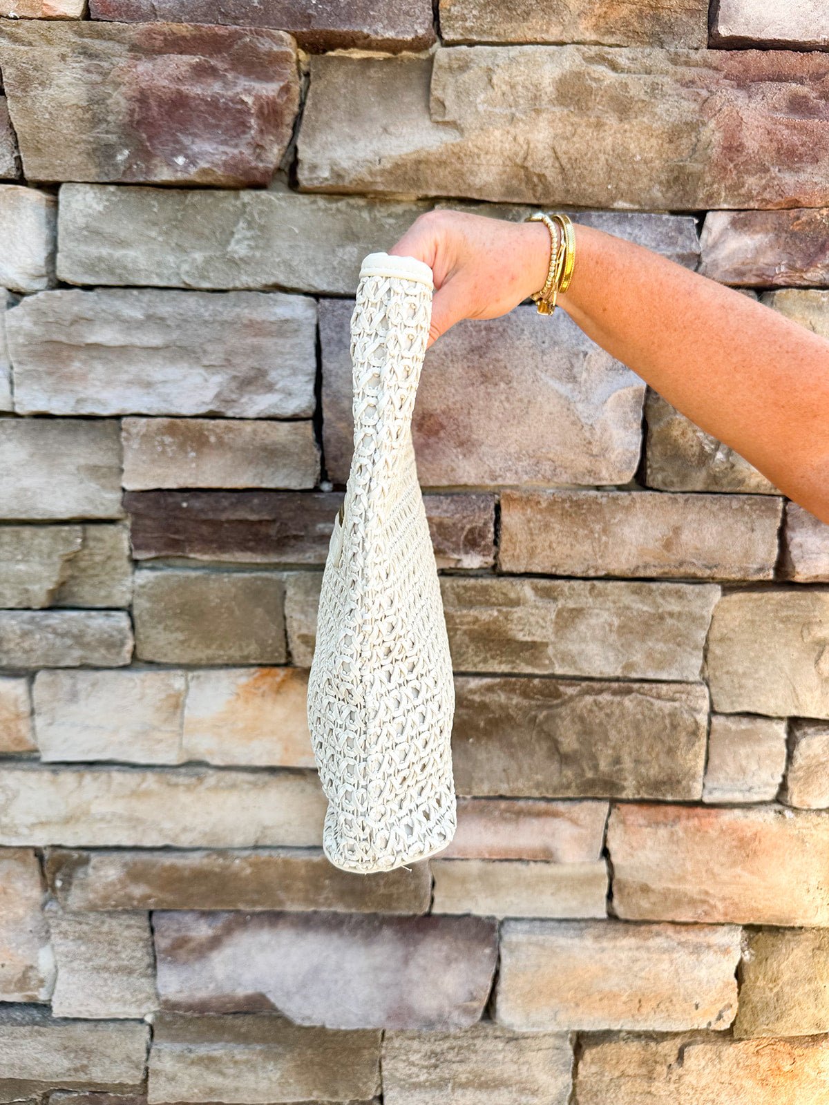 [Joy Susan] Rio Faux Cane Cutout Handle Tote Bag - The Pink Pineapple 850