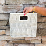 [Joy Susan] Rio Faux Cane Cutout Handle Tote Bag - The Pink Pineapple 850