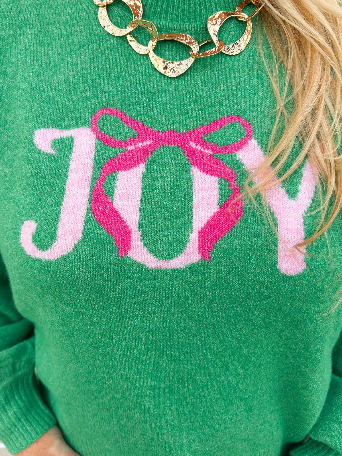 Joyful Bow Holiday Sweatshirt - The Pink Pineapple 850