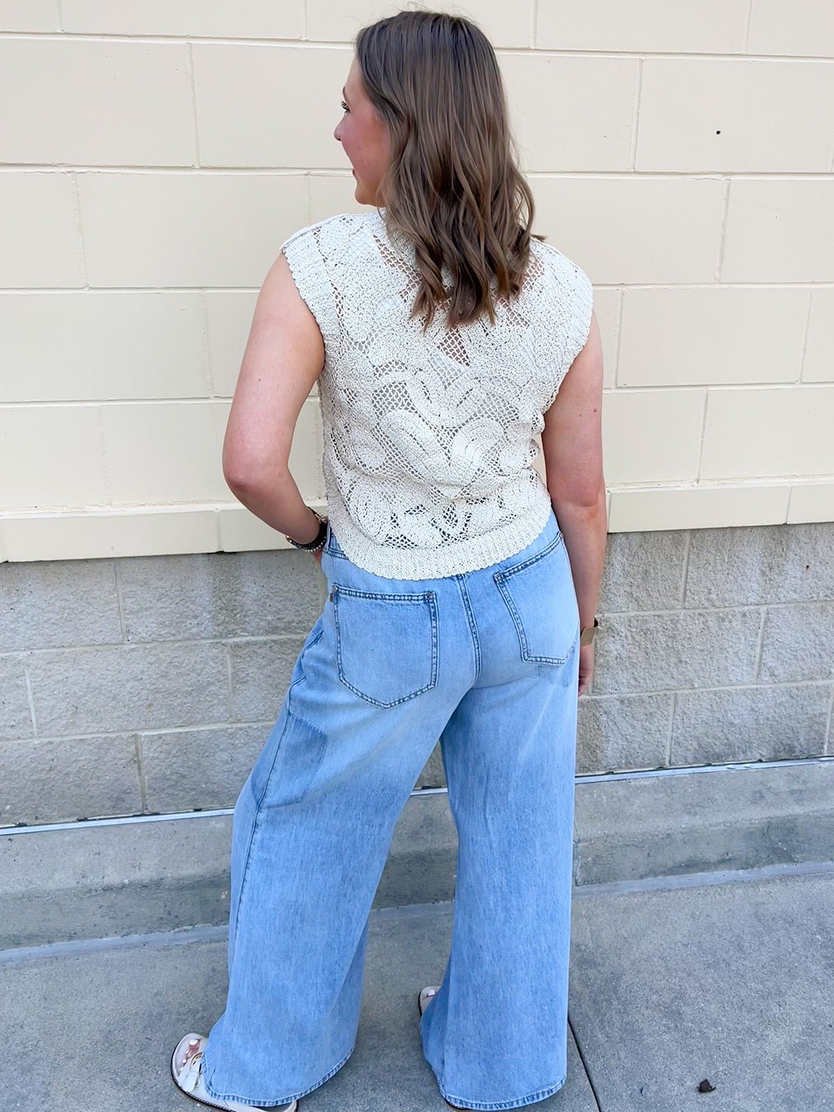 [Judy Blue] Coastal Ease Tie Waist Wide Leg Jeans - The Pink Pineapple 850
