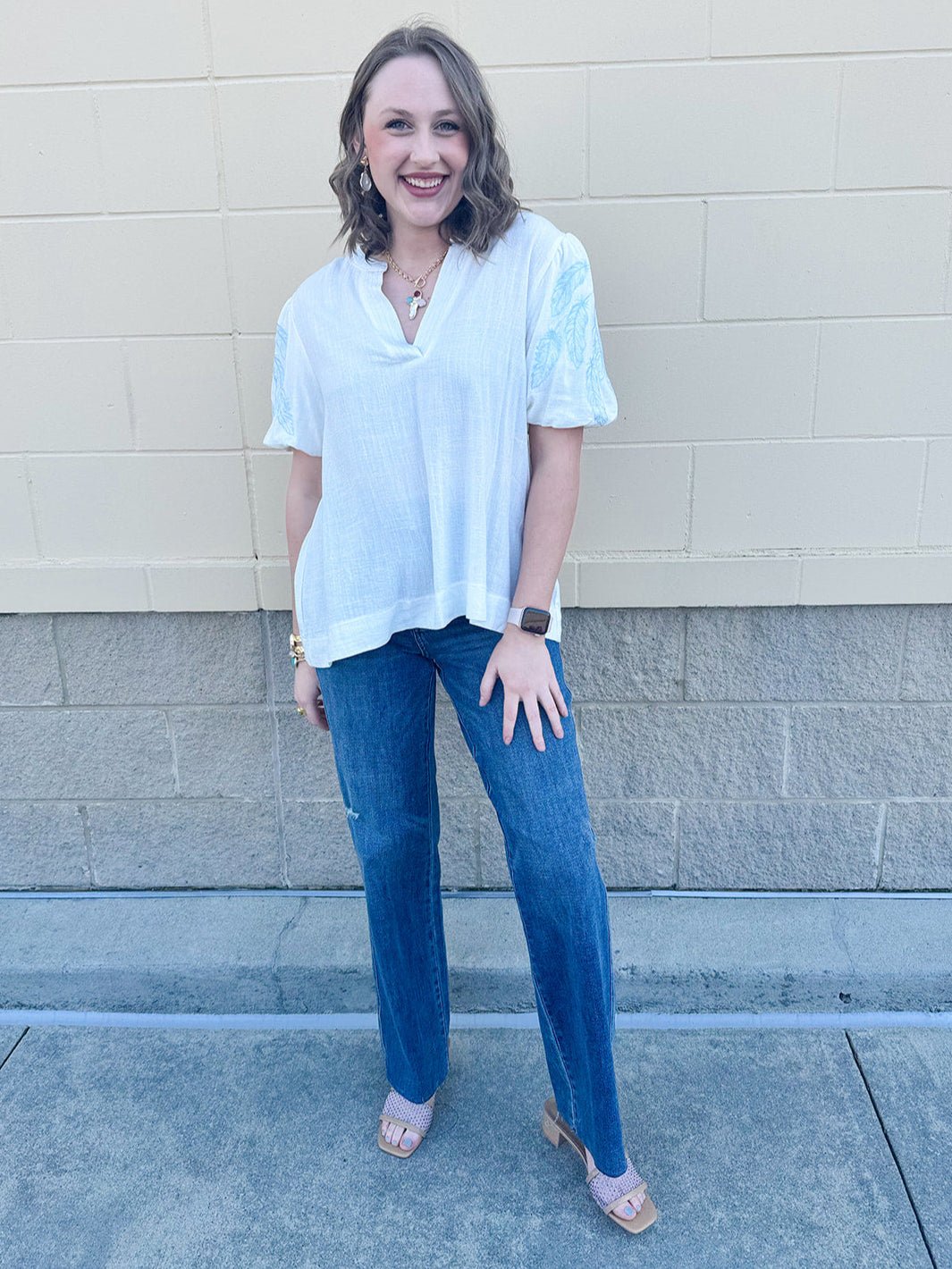 [Judy Blue] Eloise Tummy Control High Rise Raw Hem Straight Leg Jeans - The Pink Pineapple 850