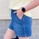 [Judy Blue] HW Featherweight Tie Waist Baggy Shorts - The Pink Pineapple 850