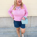 [Judy Blue] HW Tummy Control Slim Denim Shorts - The Pink Pineapple 850